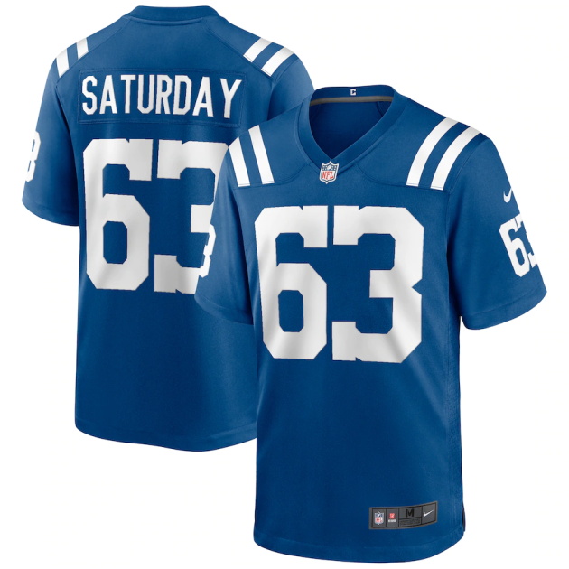 mens nike jeff saturday royal indianapolis colts game retired player jersey